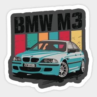 Bmw M3 E46 Drifting Vintage Car Sticker